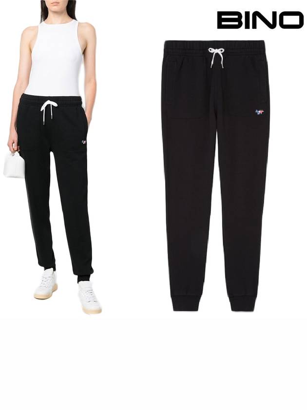 Men's Tricolor Fox Patch Track Pants Black - MAISON KITSUNE - BALAAN 2