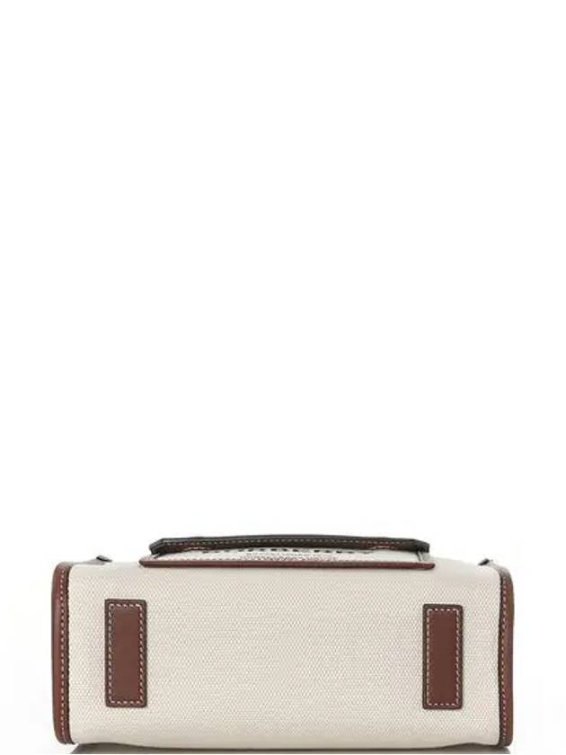 Mini Two-Tone Canvas and Leather Freya Tote Bag Natural Tan - BURBERRY - BALAAN 5