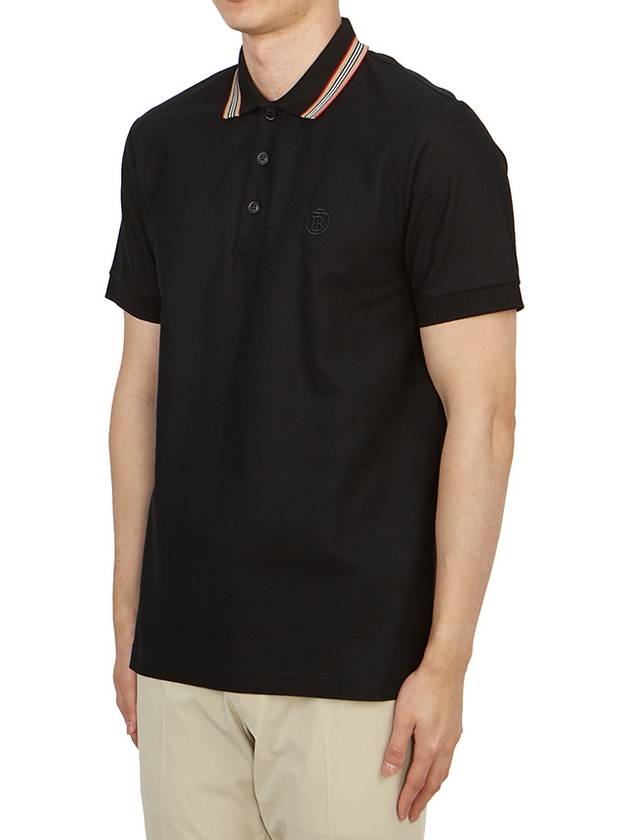 Striped Cotton Polo Shirt Black - BURBERRY - BALAAN 3