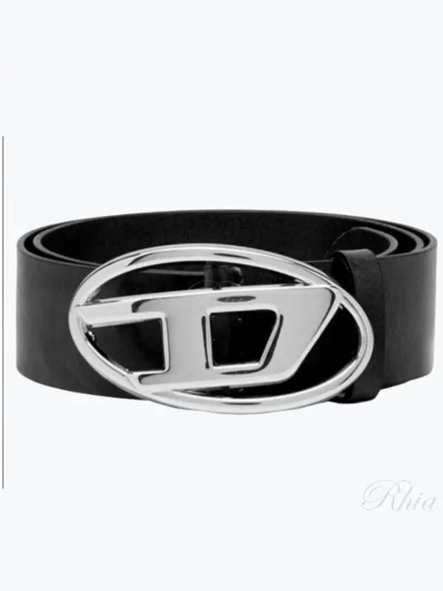 B 1DR D Logo Buckle Leather Belt Black - DIESEL - BALAAN 2