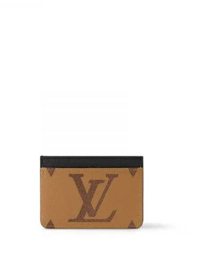 LV Big Logo Side-Up Monogram Grain Leather Card Wallet Brown - LOUIS VUITTON - BALAAN 2