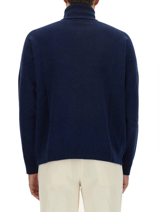 Fox Head Intarsia Comfort Turtleneck Ink Blue - MAISON KITSUNE - BALAAN 4