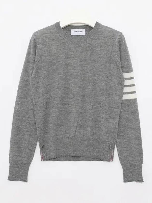 4-Bar Merino Jumper Wool Knit Top Light Grey - THOM BROWNE - BALAAN 2