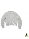 Face Patch Crop Cardigan Light Grey Melange - ACNE STUDIOS - BALAAN 2