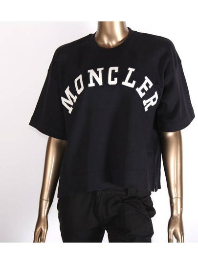 Logo Short Sleeve T-Shirt Night Blue - MONCLER - BALAAN 2