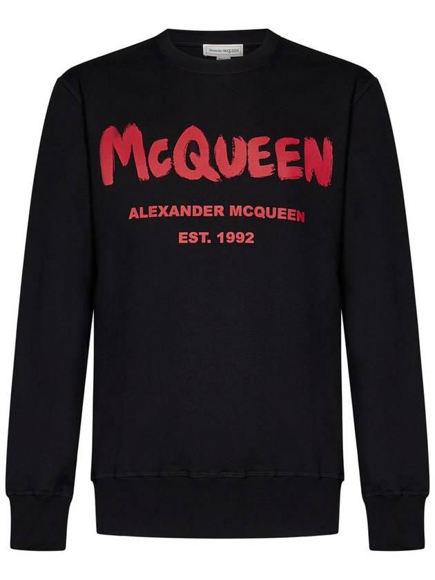 Graffiti Logo Sweatshirt Black - ALEXANDER MCQUEEN - BALAAN 2