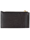 Monogram Fragment Zipper Card Wallet Black - SAINT LAURENT - BALAAN 3