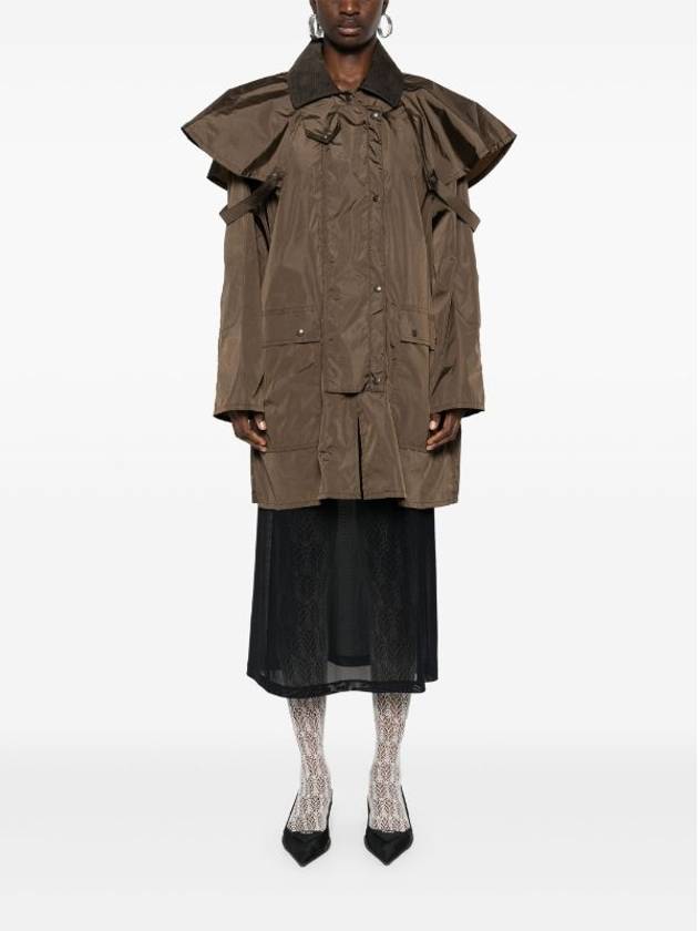 Light technical fabric raincoat dark brown - PRADA - BALAAN 3