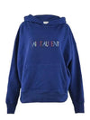 Women's Logo Hooded Top Blue - SAINT LAURENT - BALAAN 2