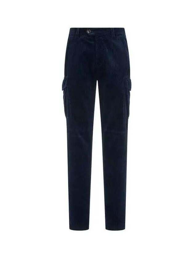 Men s Leisure Fit Corduroy Cargo Pants Navy 270755 - BRUNELLO CUCINELLI - BALAAN 1