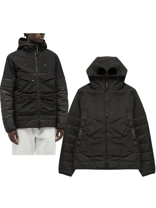 Shell R Blend Goggle Detail Hooded Jacket Black - CP COMPANY - BALAAN 2