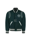 Embroidered Logo Varsity Virgin Wool Bomber Jacket Dark Green - SPORTY & RICH - BALAAN 2