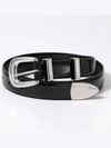 Women's Medium Western Leather Belt Black - CELINE - BALAAN 4