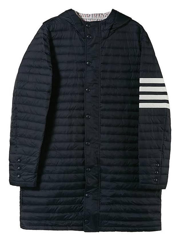 Men's 4 Bar Hooded Padding Navy - THOM BROWNE - BALAAN 2