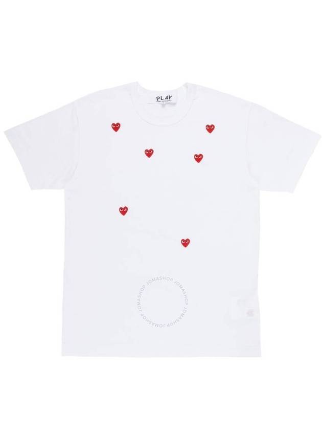 Cdg Play Multi Heart Printed Cotton T Shirt Size X Small - COMME DES GARCONS PLAY - BALAAN 1