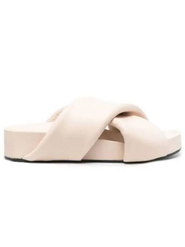 Women's Padded Cross Strap Slippers Pale Pink - JIL SANDER - BALAAN 2