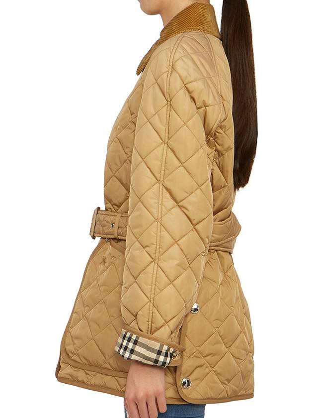 Diamond Quilted Nylon Jacket Beige - BURBERRY - BALAAN 5