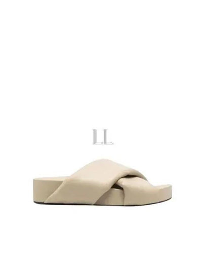 Padded Cross Leather Slippers Beige - JIL SANDER - BALAAN 2