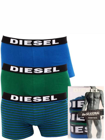 Briefs Men's Draw UMBX 3 Pack Blue Greenst - DIESEL - BALAAN 1