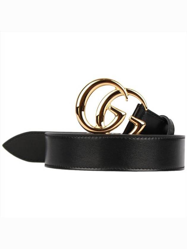 Men's GG Marmont Buckle Belt Black - GUCCI - BALAAN 3