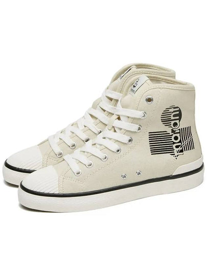 Women's Benkeenh Logo High Top Sneakers Chalk - ISABEL MARANT - BALAAN 2