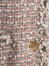 Studded Button Tweed Jacket Pink - VALENTINO - BALAAN 5