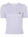 Bea Embroidery Logo Knit Top Lavender - VIVIENNE WESTWOOD - BALAAN 1
