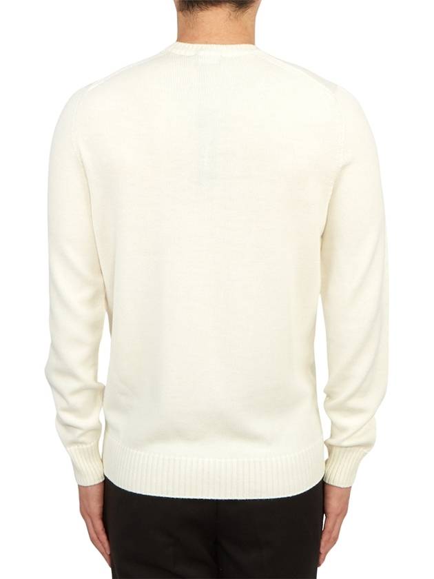 Crew Neck Wool Knit Top Ivory - DRUMOHR - BALAAN 5