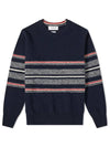 Seasonal Birdseye Jacquard Knit Top Navy - THOM BROWNE - BALAAN 2