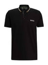 Paddy Striped Cotton Polo Shirt Black - HUGO BOSS - BALAAN 2