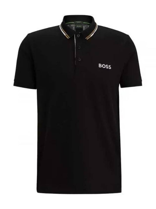 Paddy Striped Cotton Polo Shirt Black - HUGO BOSS - BALAAN 2