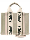 Woody Small Canvas Tote Bag Pink Beige - CHLOE - BALAAN 2