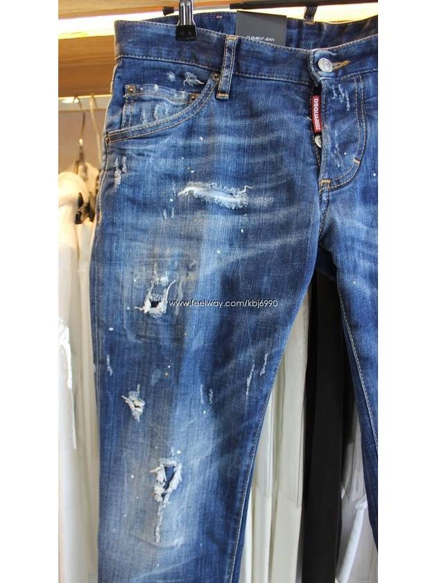 Paint Spot Clement Straight Jean Blue - DSQUARED2 - BALAAN 5