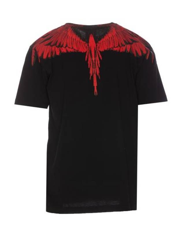 Icon Wings Regular Cotton Short Sleeve T-Shirt Black - MARCELO BURLON - BALAAN 3