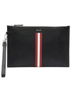 Logo Tenery Leather Clutch Bag Black - BALLY - BALAAN 2