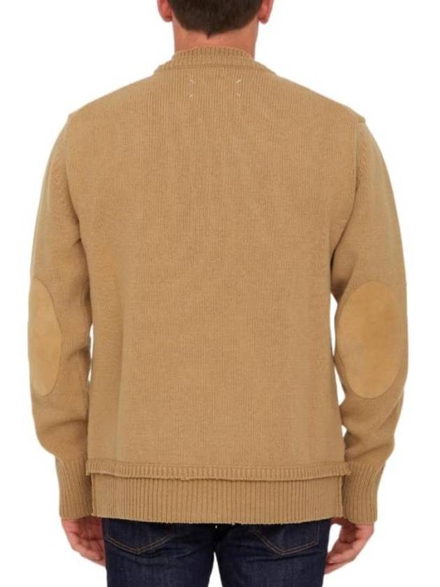 Back Stitch Elbow Patch Knit Top Beige - MAISON MARGIELA - BALAAN 5