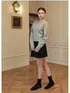 Women's Woods V-neck Knit Top Gray - MICANE - BALAAN 5