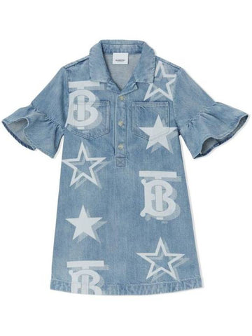 Kids Denim Dress Pale Blue - BURBERRY - BALAAN 1