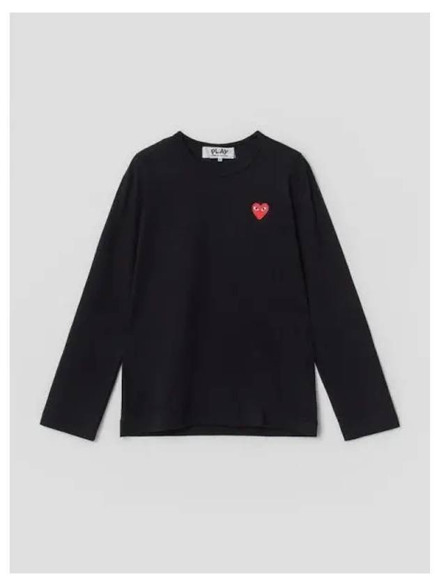 Unisex Red Heart Wappen Long Sleeve T Shirt Black Domestic Product GM0024050992391 - COMME DES GARCONS PLAY - BALAAN 1