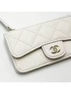 Classic zipper card holder business card wallet white caviar gold AP2570 - CHANEL - BALAAN 2