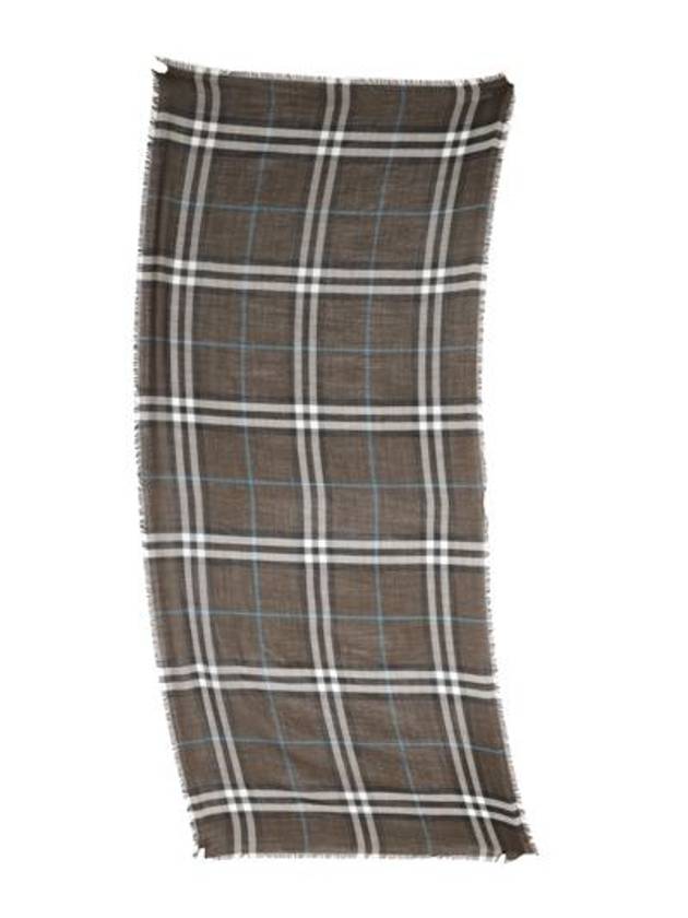 Check Wool Scarf Brown - BURBERRY - BALAAN 5