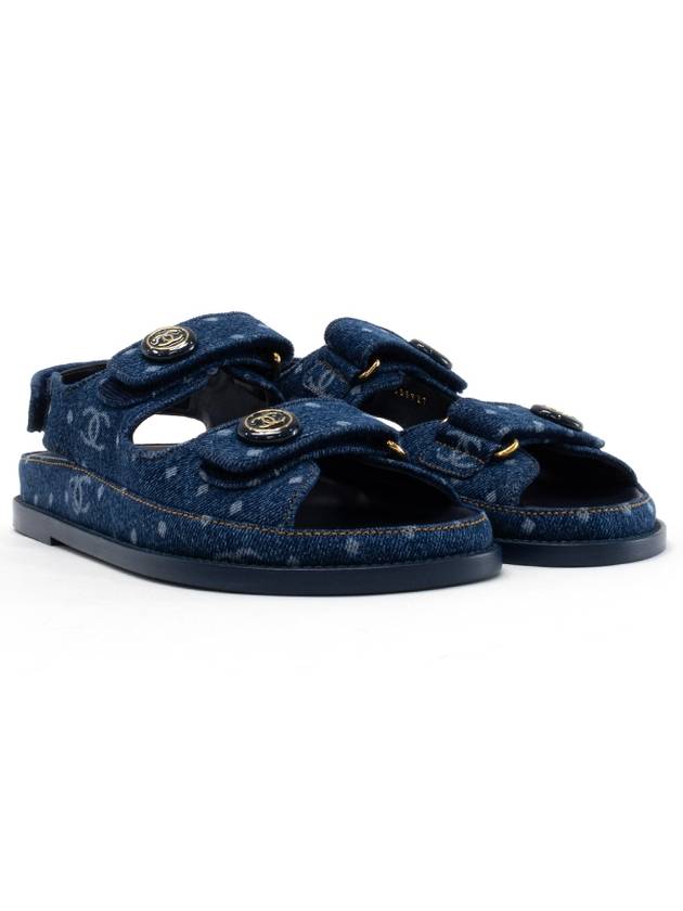 Velcro leather sandals BLUE 36 5 G35927 - CHANEL - BALAAN 5