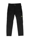 Compass Badge Gabardine Cargo Straight Pants Black - STONE ISLAND - BALAAN 2