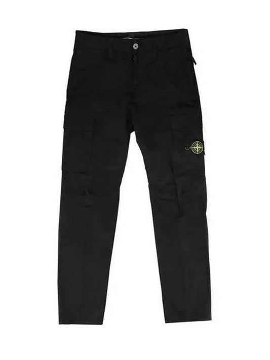 Compass Badge Gabardine Cargo Straight Pants Black - STONE ISLAND - BALAAN 2