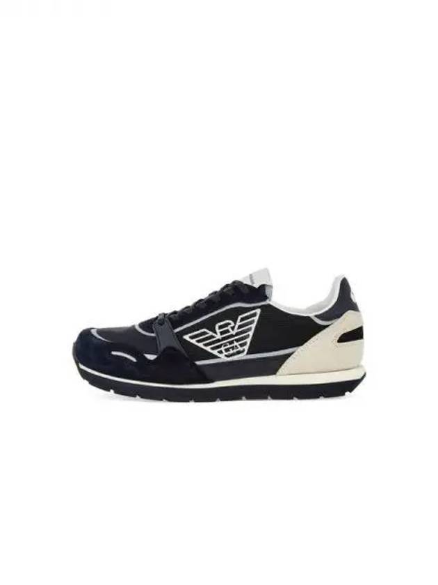 Men s Eagle Patch Mesh Sneakers Navy 271499 - EMPORIO ARMANI - BALAAN 1