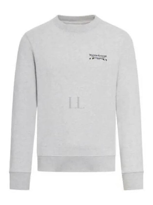 Oars Regular Crew Sweatshirt Light Grey Melange - MAISON KITSUNE - BALAAN 2