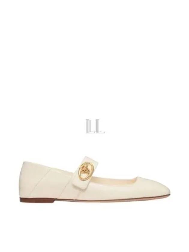 V Logo Rocker Mary Jane Ballerina White - VALENTINO - BALAAN 2