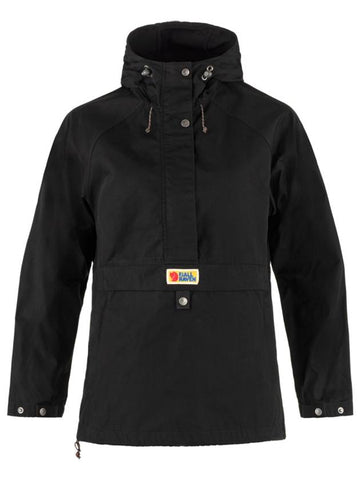 Women's Vardag Anorak Track Jacket Black - FJALL RAVEN - BALAAN 1