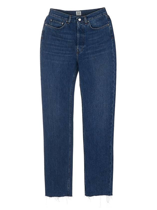 high waist cropped straight jeans blue - TOTEME - BALAAN 1