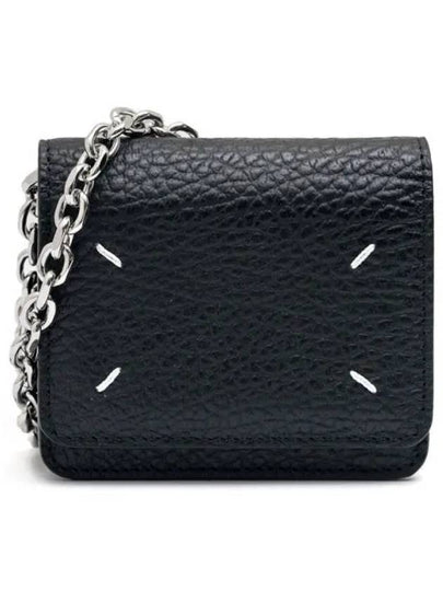 Embroidery Logo Chain Cald Wallet Black - MAISON MARGIELA - BALAAN 2